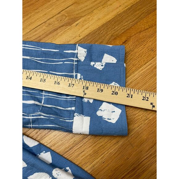 Ali Miles Women's L Blue Button-Up Tunic Shirt Abstract Wearable Art Polka Dot - Picture 8 of 9